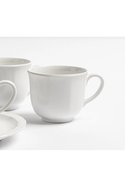 cc bin shihon Classic white melamine cup and saucer set (6 cups and 6 saucers)