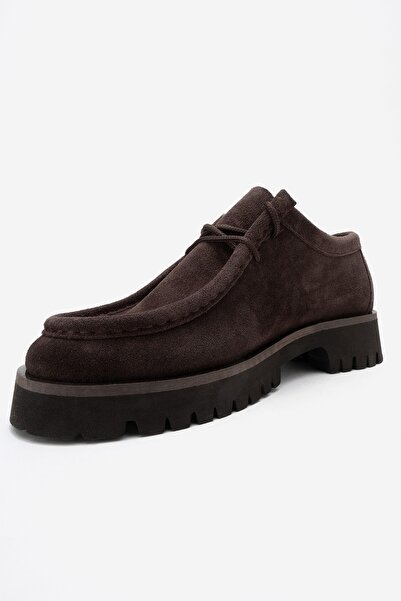 LuviShoes TALIA Kahverengi Süet Hakiki Deri Bağcıklı Kadın Loafer Ayakkabı