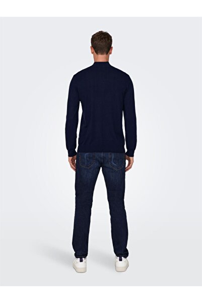 Only & Sons Onswyler Life Reg 14 Half Zip Knit Noos Men's Blue Sweater - 22021264