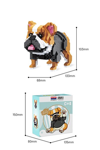 balody Pet Series – Mini Bulldog (Bl18394) – Micro Block Building Toy Set