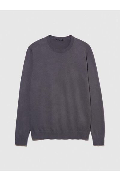 Sisley Koton Mixed Fabric Crew Neck Sweater Men's Yellow Sweater - 323A10F2S1C78