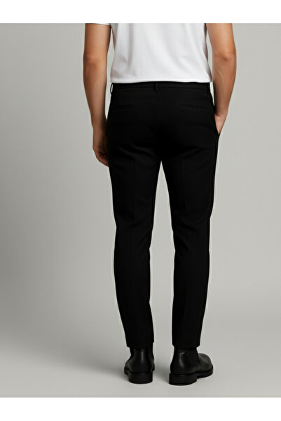 Bürke Men's Black Color Slim Fit Quality Fabric Trousers
