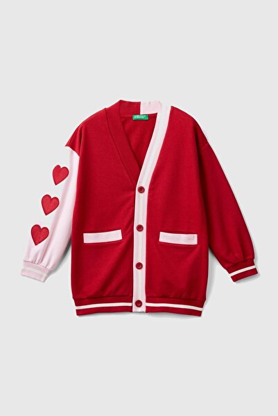United Colors of Benetton Girl's Red Contrast Color Detailed Right Handle Hea...