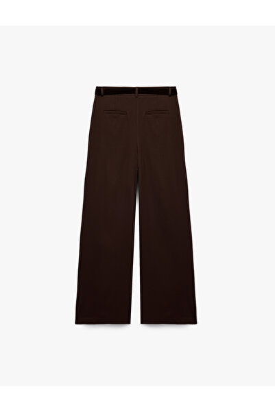 Koton Pantaloni din țesătură cu picioare largi, cu curea, amestec de viscoză