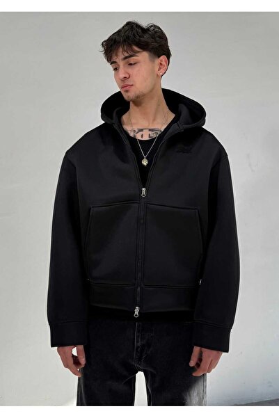 zaee Oversized Scuba Zip Hoodie