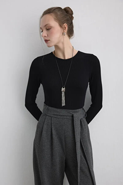 Gusto Beli Belted Viscose Jumpsuit - Black