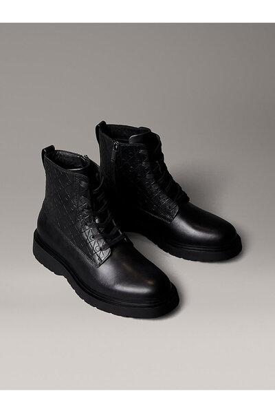 Calvin Klein Combat Ess Lace up Zip Boot Aop