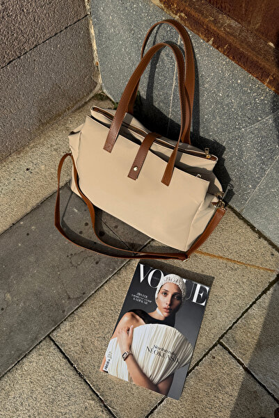 La La'Graccio Paris Geantă de umăr și crossbody cu 3 compartimente din materi...