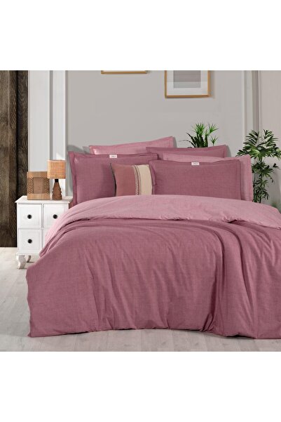 Sarev Solo Tone Double 100% Cotton Duvet Cover Set Pink