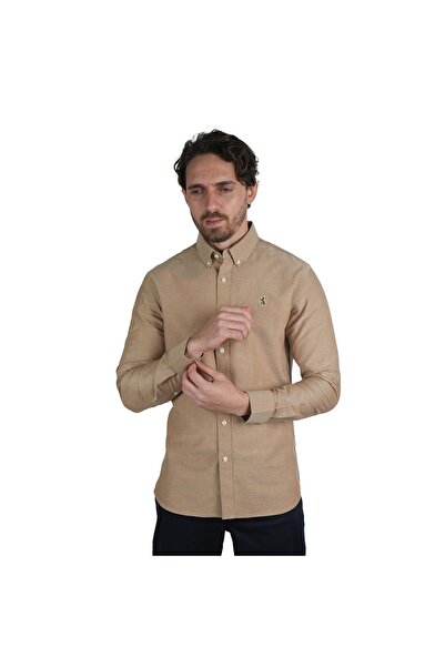 Giordano قميص أكسفورد للرجال بطبعة أسد