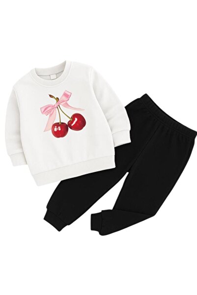 BENROMA KİRAZ BASKILI 3 İPLİK ÇOCUK EŞOFMAN TAKIMI