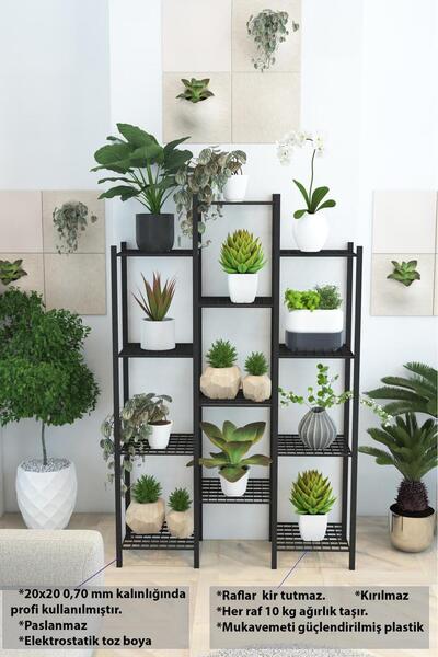 DEKOZUM YASEMİN 12 Raflı Metal Çiçeklik Saksılık Saksı Standı Dekoratif Saksı...