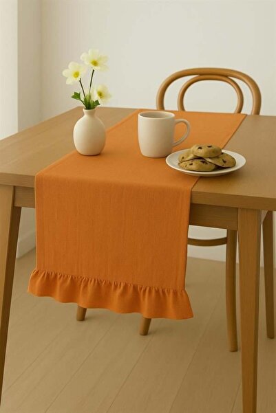 Markaev Linen Ruffle Detailed Runner 50X140