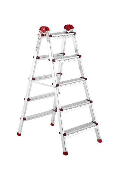 AYYILDIZ Çift Çıkışlı Katlanabilir Ev Tipi Merdiven 5+5 Basamak