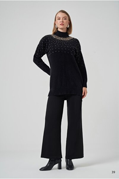 Nuss Taşlı Angora Tunik Ön;80 Arka;85