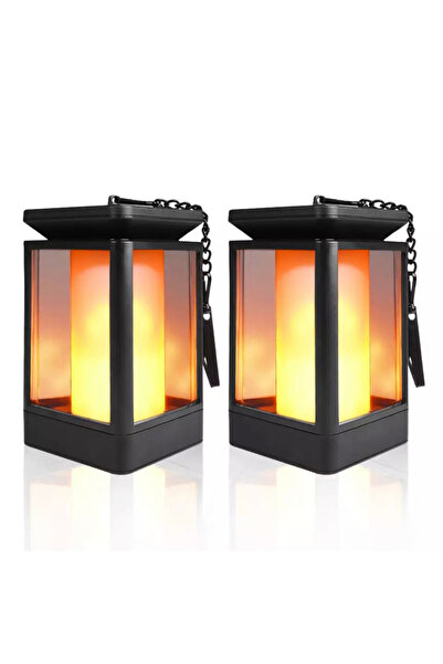 BLUE CORAL فانوس شمسي ليلي | عبوة من قطعتين، 99 مصباح ليد، تأثير لهب راقص | هان خارجي مقاوم للماء