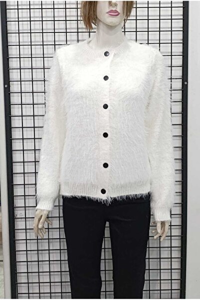 JM Button Closure Crew Neck Bearded Cardigan Jacket