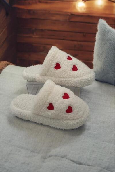 SWORD Χειμερινές γυναικείες παντόφλες σπιτιού |   Μικρό κέντημα με καρδιά |   Αντιολισθητική σόλα