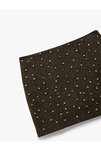 Koton X Melis Ağazat - A-Line Mini Skirt with Stone Detail