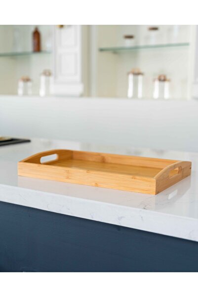 KaiHome Natural Bamboo Large Serving & Breakfast Tray – Non-Slip Sturdy