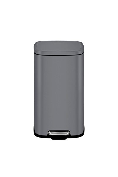 FACKELMANN LONDON trash can, matt grey, with pedal, for kitchen, office or bathroom, 6 L