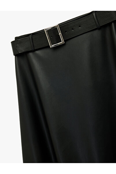 Koton Fusta din piele artificială cu centură Çan croială
