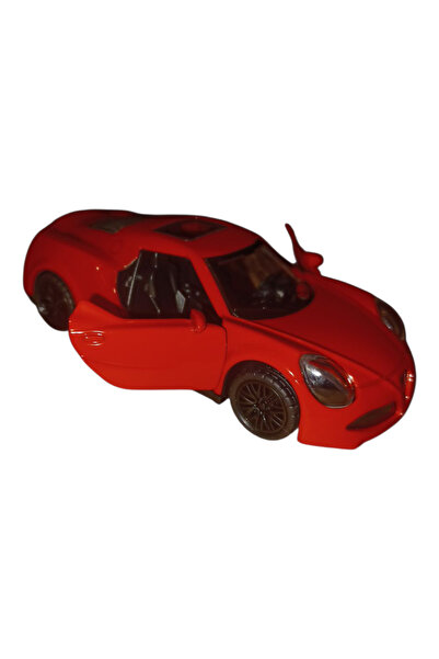 Vision XXI Alfa Romeo 4C Car, Metal Model, Diecast, Spring Mechanism, 12 cm, Red