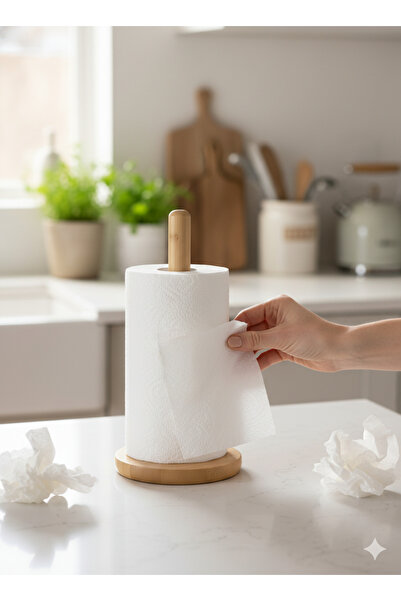 Hagen Wooden Roll Napkin Holder Circle Paper Towel Holder Wooden Roll Paper Napkin Holder Decorative Wooden Napkin Holder