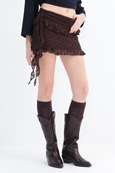 Addax Lace Ruffled Mini Skirt E17730