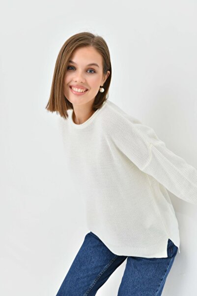 Noi Belis Oversized Sausage Collar Textured Knit Sweater Aw25Kz0082