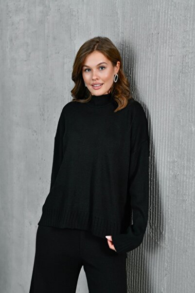 Noi Belis Basic Oversized Sweater Pants Knitwear Bottom-Top Set Aw25Au0040