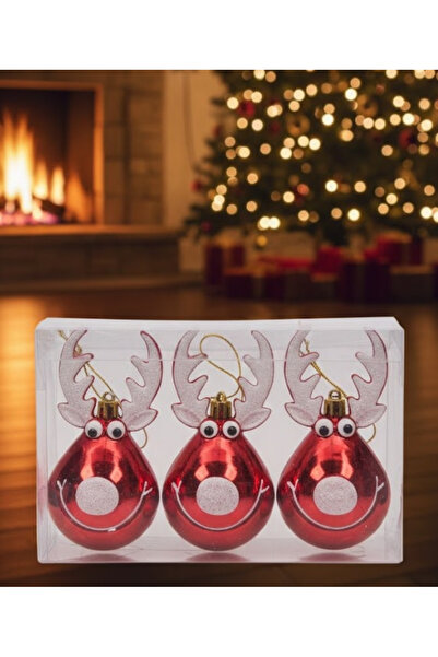 Çemrek Süs Parti Στολίδι Χριστουγεννιάτικο Δέντρο Ελάφι 3 τεμαχίων 10 εκ.