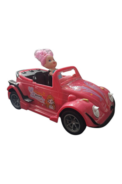 Vision XXI Volkswagen Beetle Car With Girl, R/C, Forward/Reverse, Left/Right, 20 cm, Plastic, Pink