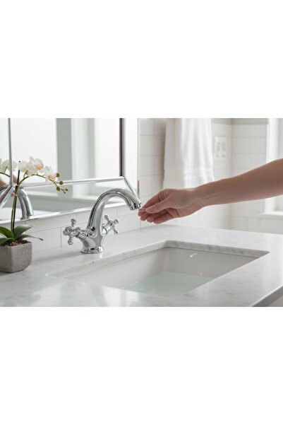 İSAOĞLU YAPI Vintage Lavatory Faucet Koç Design Brass Material Special Series Sink Fixture