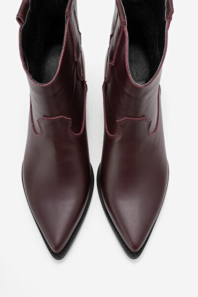 LuviShoes Γυναικείες μπότες Western ELIA από γνήσιο δέρμα μπορντό