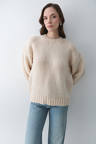 Laluvia Vanilya Long Sleeve Relax Sweater - 251091