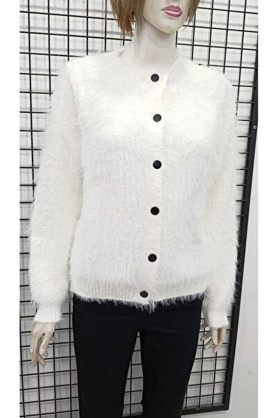 JM Button Closure Crew Neck Bearded Cardigan Jacket