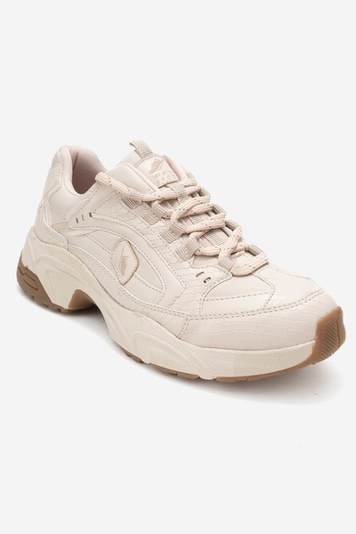 LuviShoes Letty Beige Print Scuba Women's Sneakers