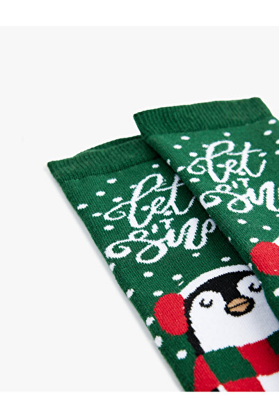 Koton Κάλτσες από βαμβακερές πετσέτες με θέμα την Πρωτοχρονιά