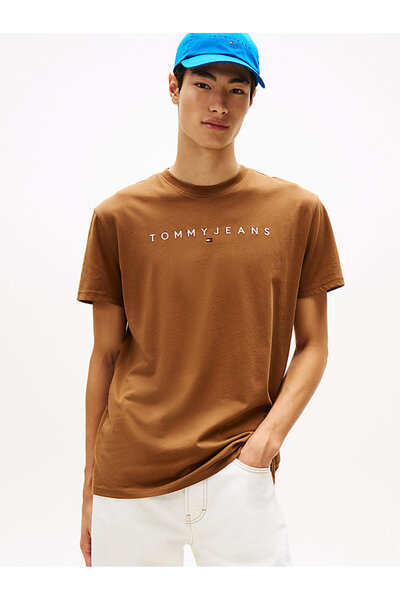 Tommy Hilfiger Erkek Kahverengi S/S Tişört