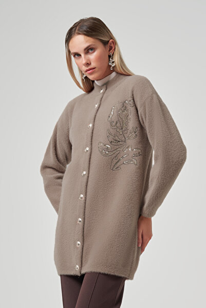 Nuss Embroidery Detail Cardigan 7007 Beige