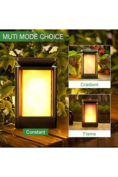 BLUE CORAL Solar Lantern Night Light | 2-Pack, 99 LED, Dancing Flame Effect | Waterproof Outdoor Han