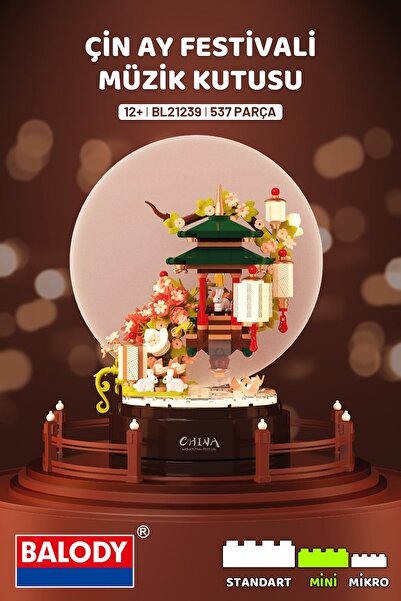 balody Çin Geleneksel Fener Müzik Kutusu Yapı Bloğu Seti 537 Parça