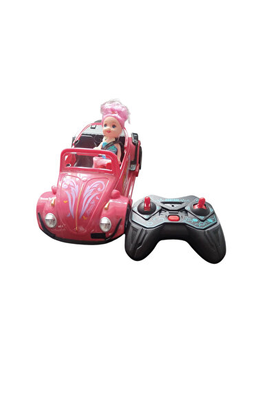 Vision XXI Volkswagen Beetle Car With Girl, R/C, Forward/Reverse, Left/Right, 20 cm, Plastic, Pink