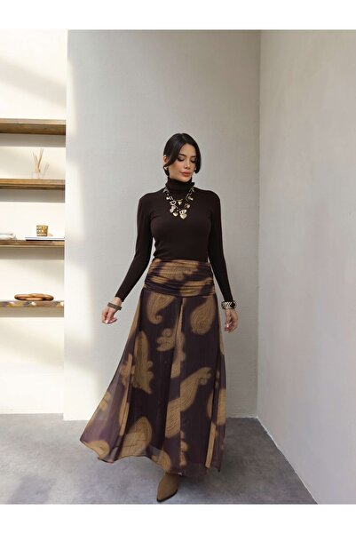 ESRAHELVACI Bel Drape Silvery Chiffon Skirt