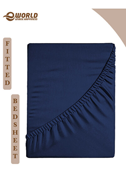 Eworld King Size Microfiber Fitted Bedsheet with Deep Pocket, Breathable & Washable