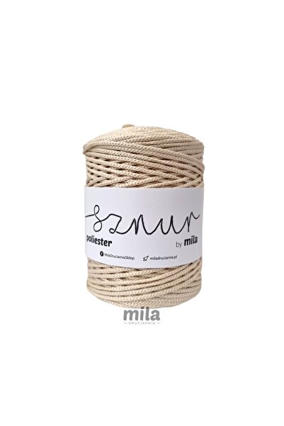 Mila Polyester cord 3mm Glitter, 200m, G29 cream pearl