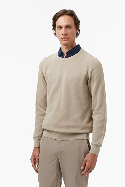 Nautica Men's Beige Classic Fit Sweater