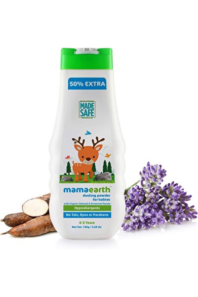 Mamaearth مسحوق غبار الشوفان العضوي ومسحوق أروروت للأطفال 150 مل