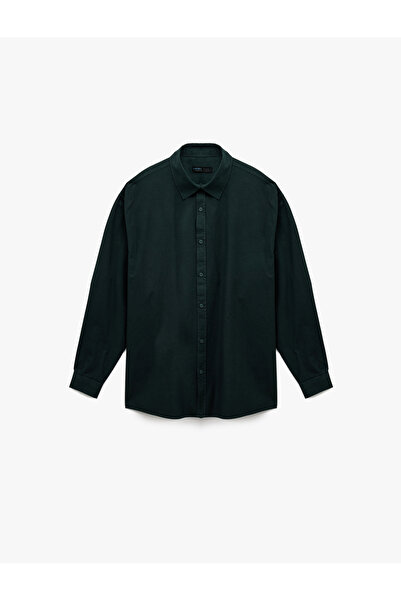 Koton Classic Collar Cotton Buttoned Oversized Long Sleeve Shirt